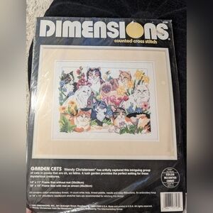 Dimensions: Garden Cats Counted Cross Stich Kit - 14x11 Inches , #3726